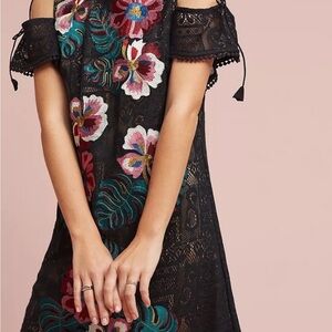 Ranna Gill for Anthropologie Embroidered Lace Mini Dress – Size M